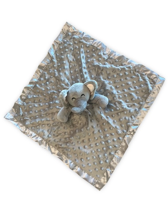 Pro Goleem Other - Elephant Minky Dot Satin Lovey in Gray 16 x 16